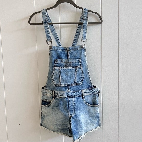 Zara Trafaluc Denim Shorts Overalls - Picture 1 of 9